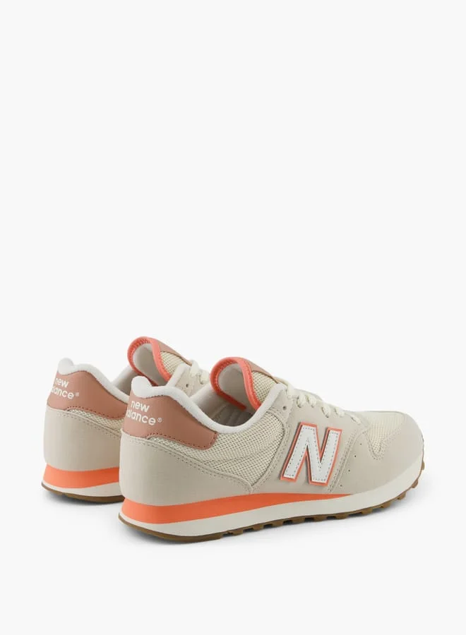 New Balance Women's Panelled Sneakers with Lace-Up Closure - 500