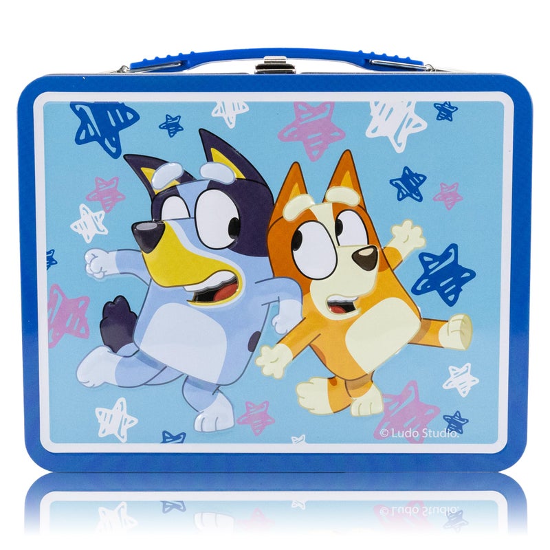 Fast Forward Bluey Lunch Box for Kids Bluey Tin Lunchbag for Boys Girls Unisex Tin Lunchbox Storage Toddler Snack Box Bookbag Accessory Ages 3