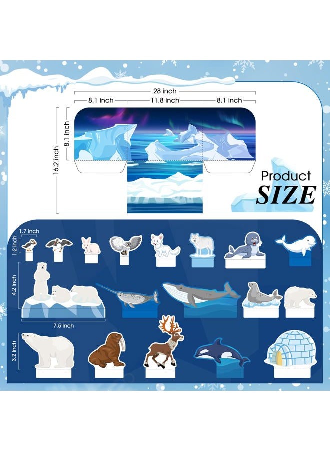 Watersay Papercraft Polar Animal Diorama Project Set Paper Polar Habitat Craft Activity Arctic Animal Habitat Diorama for Gifts Office Project Birthday Party - Image 2