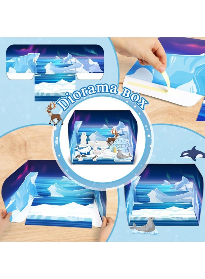 Watersay Papercraft Polar Animal Diorama Project Set Paper Polar Habitat Craft Activity Arctic Animal Habitat Diorama for Gifts Office Project Birthday Party - Image 4