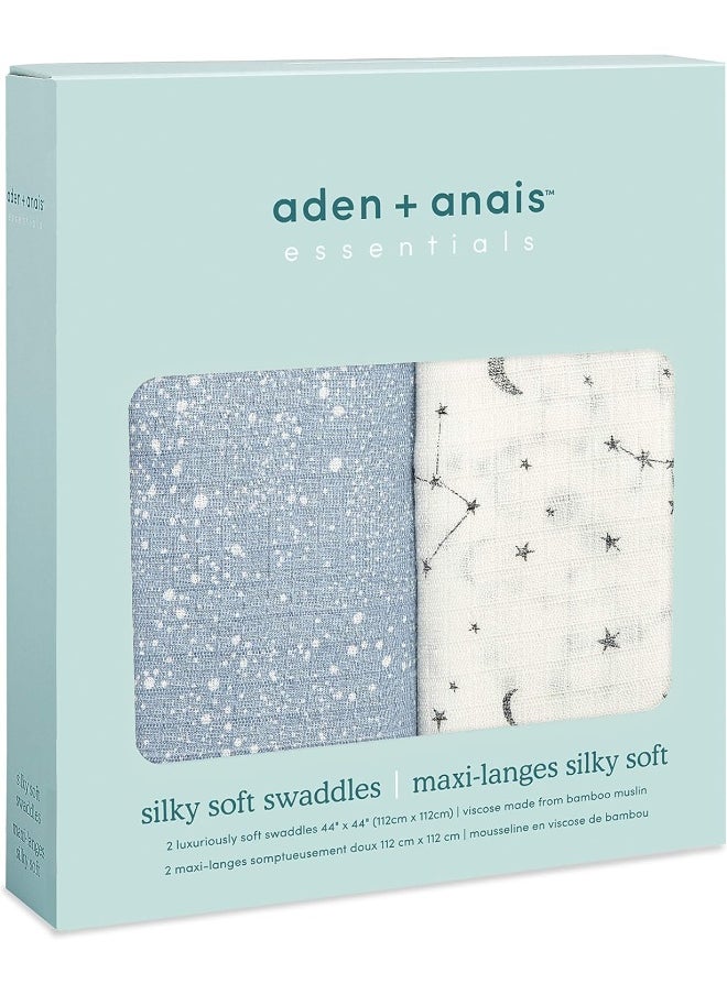 aden + anais Aden + Anais™ essentials silky soft 2 pack swaddle blanket cosmic galaxy  - Image 3