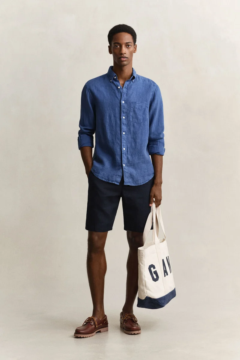 غانت Regular Gmnt Dyed Linen Shirt