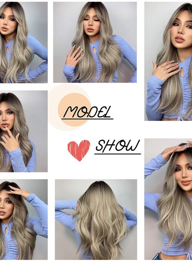 Esmee باروكة نسائية طبيعية مصنوعة من شعر صناعي مقاوم للحرارة بطول 24 بوصة مع تدرج بني نحاسي إلى رمادي فضي، مثالية للاستخدام اليومي والحفلات وكوسبلاي - Image 5