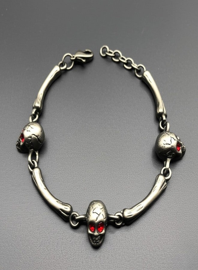 THE MEN THING DARKCOIL SKULL - Pure Stainless Steel Bracelet with C Hook Clasps for Men & Boy (8 inch) - Image 5