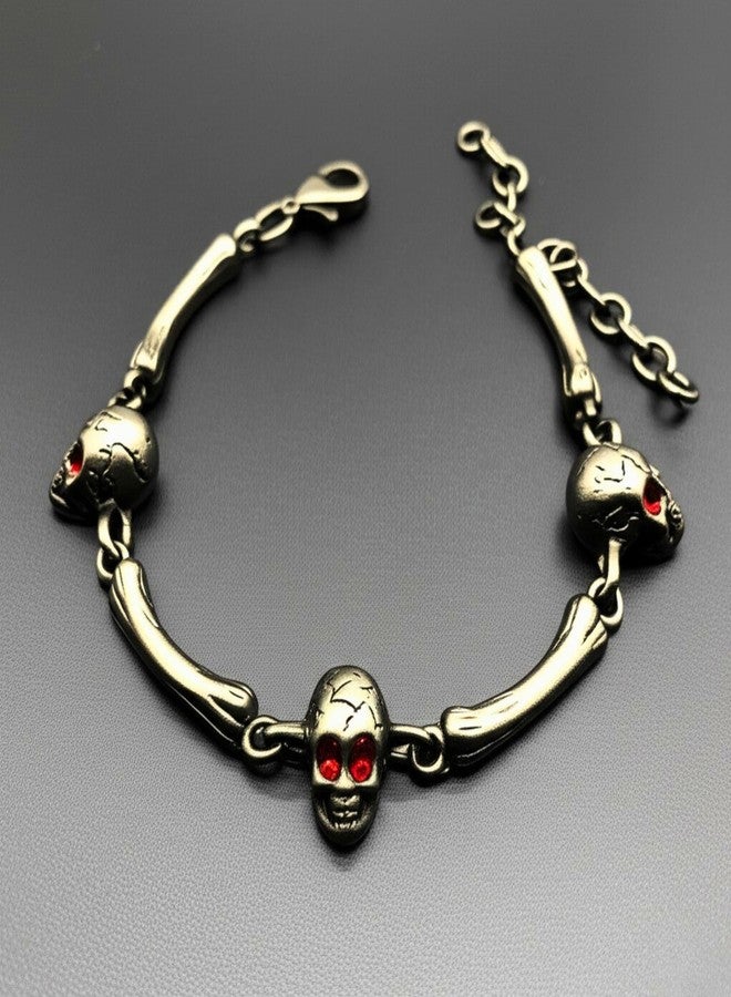 THE MEN THING DARKCOIL SKULL - Pure Stainless Steel Bracelet with C Hook Clasps for Men & Boy (8 inch) - Image 4