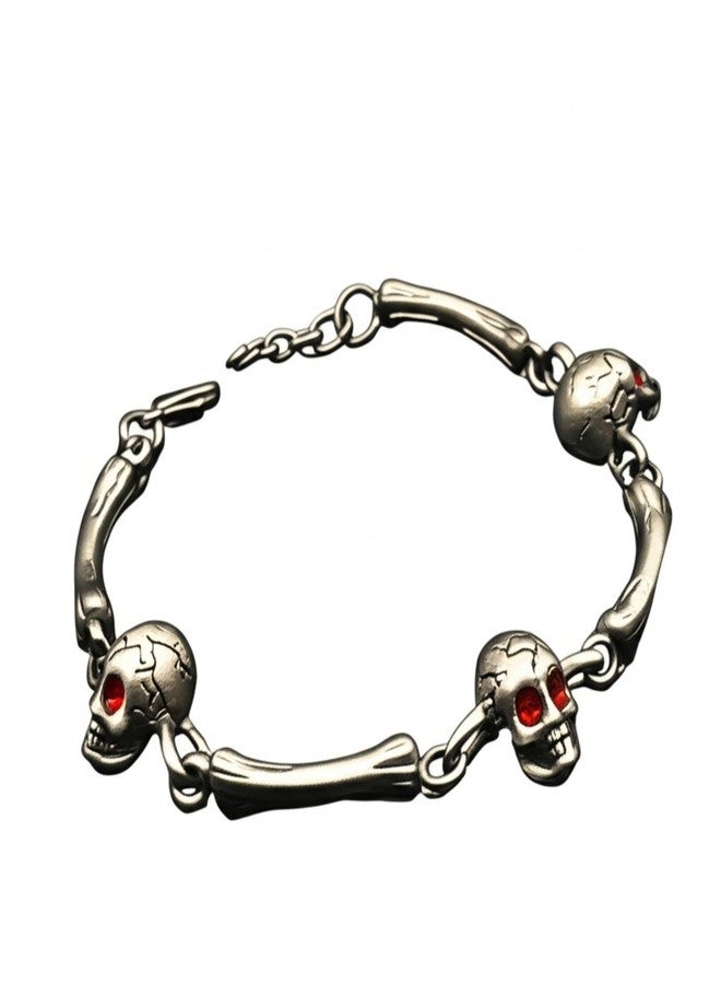 THE MEN THING DARKCOIL SKULL - Pure Stainless Steel Bracelet with C Hook Clasps for Men & Boy (8 inch) - Image 1