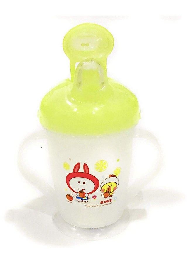 The Little Lookers Bpa Free Unbreakable Sippy Cup (Sipper Mugs For Kids Children Babies Infants) Spout Infant Pp Water Juice Training Sipper Cup With Handles 200 Ml(Green & Pink)  - Image 3