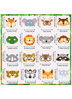 Generic Felt Jungle Animal Masks for Kids, 16 Pcs Animal Party Masks Set - Jungle Animal Felt Masks, Jungle Safari Party Mask & Safari Animal Face Masks, for Jungle Animal Party Decorations Supplies  - Image 2