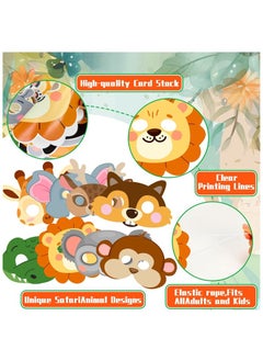 Generic Felt Jungle Animal Masks for Kids, 16 Pcs Animal Party Masks Set - Jungle Animal Felt Masks, Jungle Safari Party Mask & Safari Animal Face Masks, for Jungle Animal Party Decorations Supplies  - Image 5