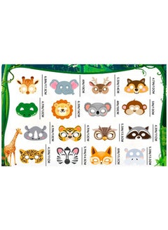 Generic Felt Jungle Animal Masks for Kids, 16 Pcs Animal Party Masks Set - Jungle Animal Felt Masks, Jungle Safari Party Mask & Safari Animal Face Masks, for Jungle Animal Party Decorations Supplies  - Image 3