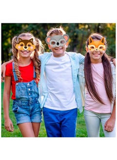 Generic Felt Jungle Animal Masks for Kids, 16 Pcs Animal Party Masks Set - Jungle Animal Felt Masks, Jungle Safari Party Mask & Safari Animal Face Masks, for Jungle Animal Party Decorations Supplies  - Image 4