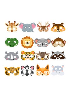 Generic Felt Jungle Animal Masks for Kids, 16 Pcs Animal Party Masks Set - Jungle Animal Felt Masks, Jungle Safari Party Mask & Safari Animal Face Masks, for Jungle Animal Party Decorations Supplies  - Image 1