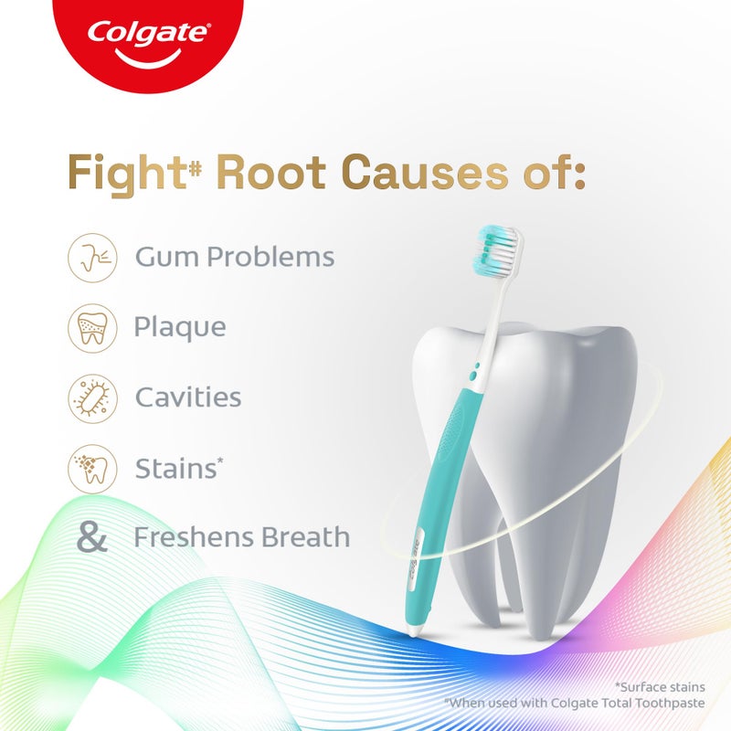 Colgate Toothbrush Total (2pcs) | Ultra Soft brush toothbrush for adults with Total Advanced Health Toothpaste 20g | tooth brush combo pack offer, manual, Multi Color - Image 2