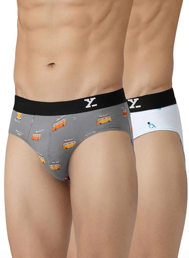 اكس واي اكس اكس حزمة من 2 - سراويل داخلية قطنية مطبوعة بتصميم