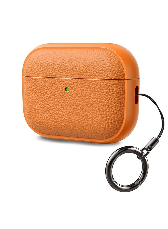 Case for Airpods Pro 3 Case Cover , Leather Touch Design Protective Headphone Case Cover  Support for Wireless Charging -Orange