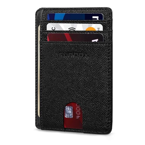 RUNBOX Slim ID Cases Minimalist Front Pocket RFID Blocking Leather Wallets for Men and Women Card Holder Wallets Gifts for men - Image 1