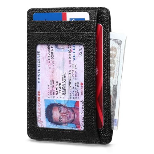 RUNBOX Slim ID Cases Minimalist Front Pocket RFID Blocking Leather Wallets for Men and Women Card Holder Wallets Gifts for men - Image 2