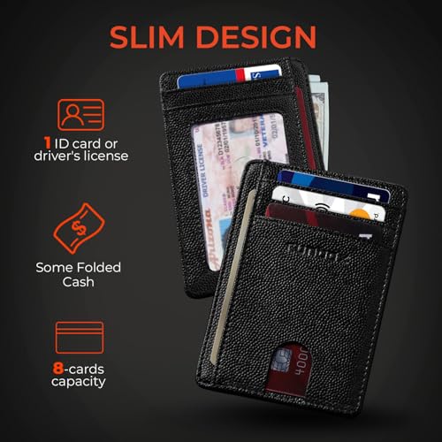 RUNBOX Slim ID Cases Minimalist Front Pocket RFID Blocking Leather Wallets for Men and Women Card Holder Wallets Gifts for men - Image 3