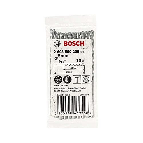Bosch Professional Impact Drill Bit / Masonry Drill Bit Set With Diameter 5mm, Working Length- 50mm, Total Length 85mm, Pack Of 10 - Image 1