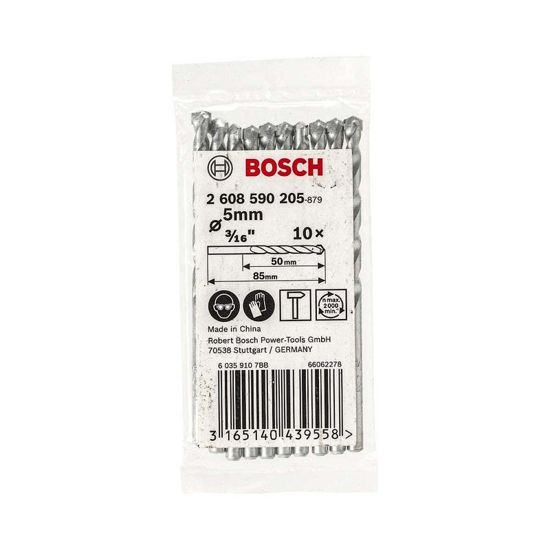 Bosch Professional Impact Drill Bit / Masonry Drill Bit Set With Diameter 5mm, Working Length- 50mm, Total Length 85mm, Pack Of 10 - Image 5
