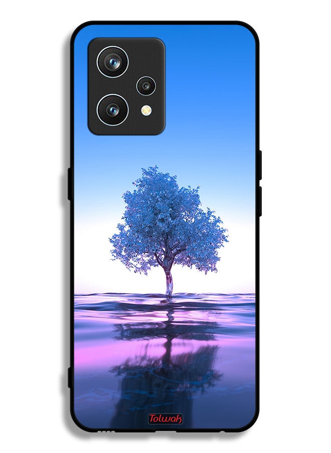 Tolwak Realme 9 Pro Plus Protective Case Cover Tree Neon Body Of Water Reflection Digital Art  - Image 1