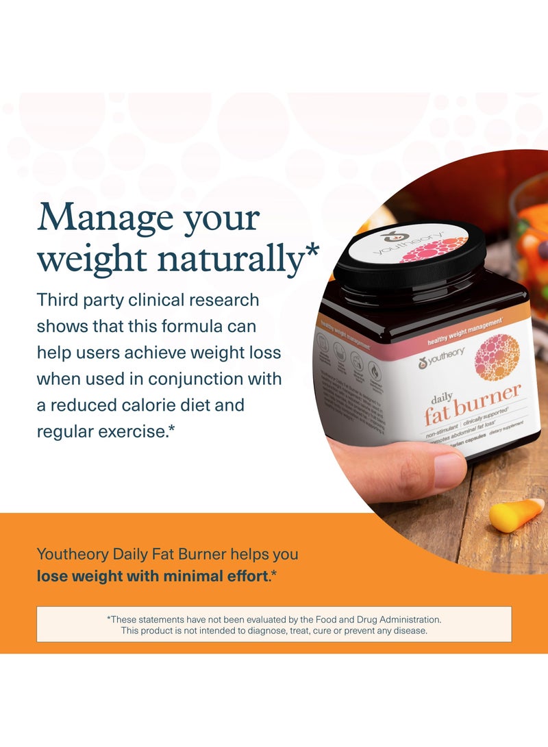 youtheory Daily Fat Burner Non stimulant Clinically Supported Promotes Abdominal Fat Loss 60 Vegetarian Capsules - Image 2