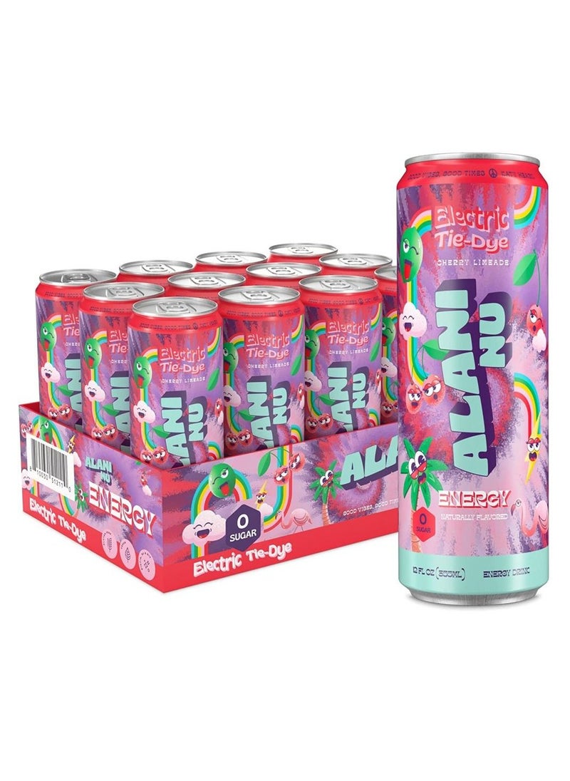 Alani Nu - Alani Nu Sugar-Free Energy Drink Pre-Workout Performance Electric Tie Dye (Pack of 12) - Image 1