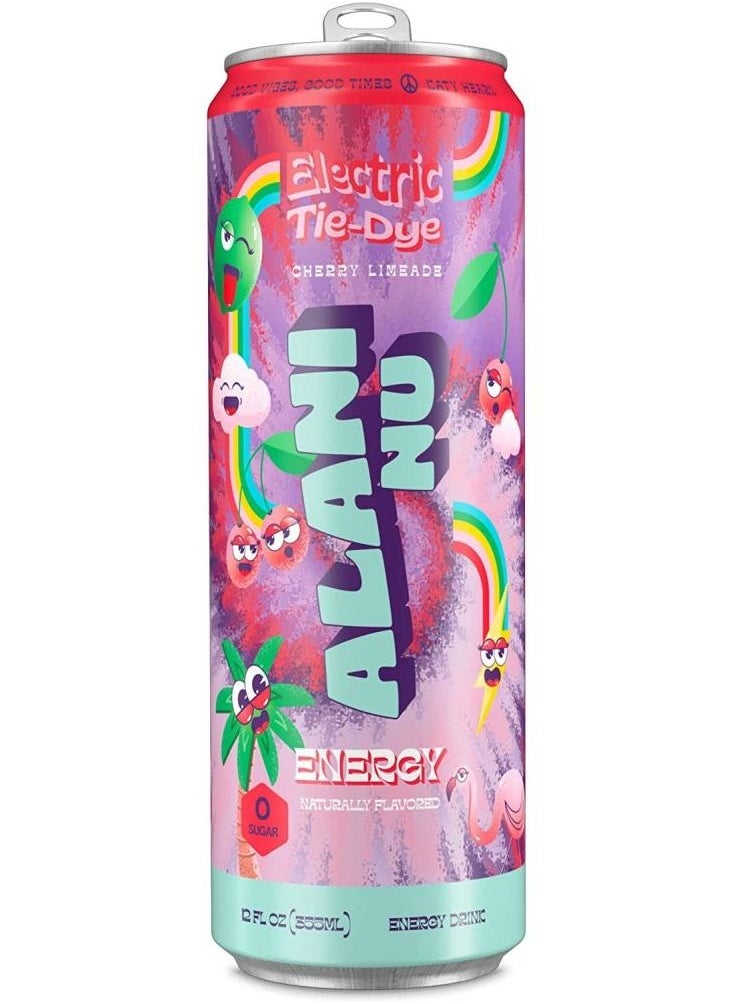 Alani Nu - Alani Nu Sugar-Free Energy Drink Pre-Workout Performance Electric Tie Dye (Pack of 12) - Image 1