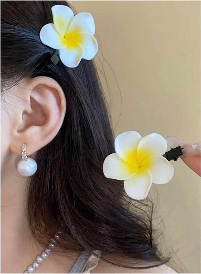 2 Pieces Women's Hair Clip Shaped Like Plumeria Flower For Stylish Daily Hair, Suitable For Securing Small Hair Strands - Image 3