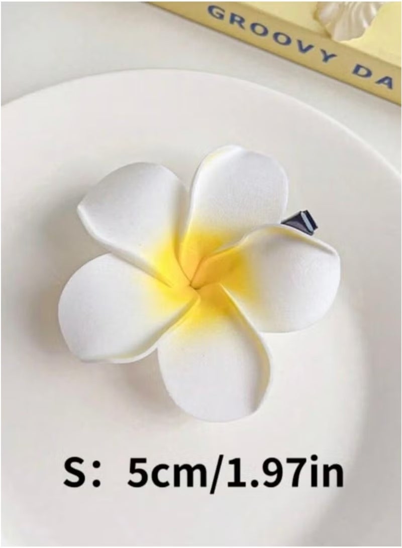 2 Pieces Women's Hair Clip Shaped Like Plumeria Flower For Stylish Daily Hair, Suitable For Securing Small Hair Strands - Image 4