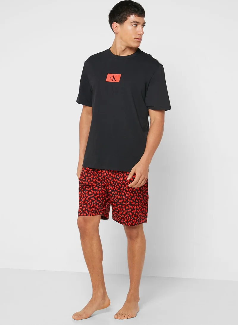 CALVIN KLEIN Logo Print T-Shirt & Short Set