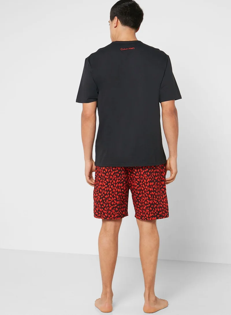 CALVIN KLEIN Logo Print T-Shirt & Short Set