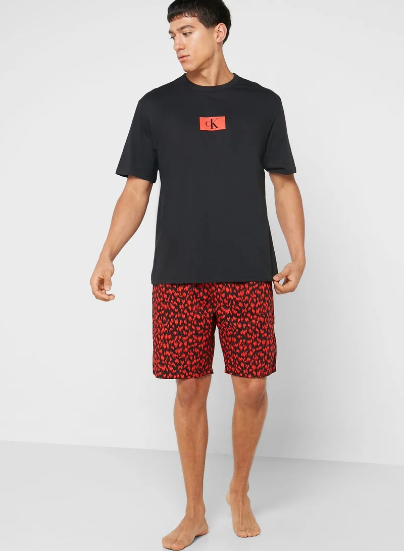 CALVIN KLEIN Logo Print T-Shirt & Short Set