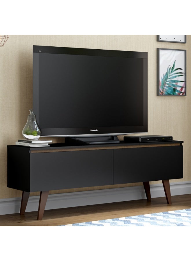 ماديسا TV Stand with 2 Doors, for TVs up to 55 Inches, Wood, 136 W x 50 H x 36 Cm D – Black - Image 1