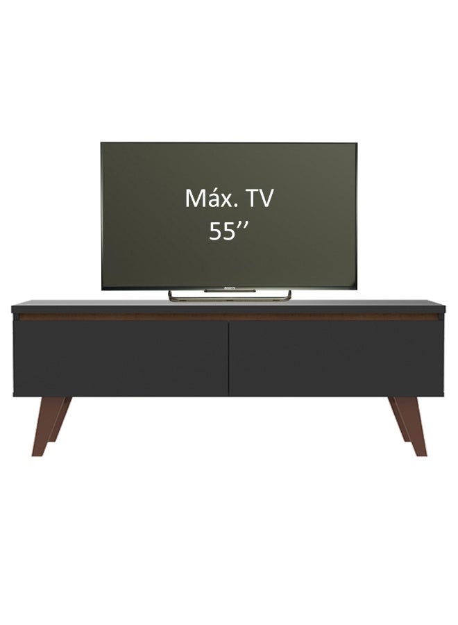 ماديسا TV Stand with 2 Doors, for TVs up to 55 Inches, Wood, 136 W x 50 H x 36 Cm D – Black - Image 5