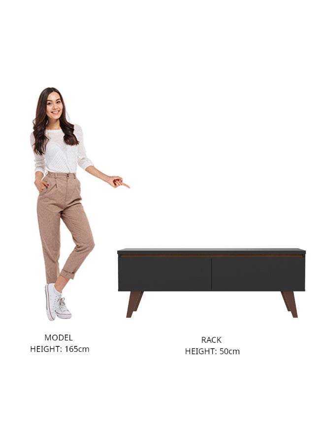 ماديسا TV Stand with 2 Doors, for TVs up to 55 Inches, Wood, 136 W x 50 H x 36 Cm D – Black - Image 4