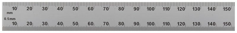 Mitutoyo 182107 Steel Rule 6150mm 110 1100 1mm 05mm 364 Thick X 34 Wide Satin Chrome Finish Tempered Stainless Steel - Image 2
