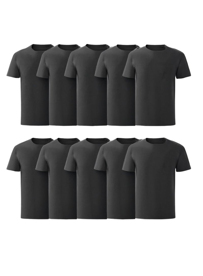 PRINTSHOP4ME 10 pcs Adult Round Neck Combed Men's T Shirt 190 GSM Pure Cotton Basic Colors - Image 1