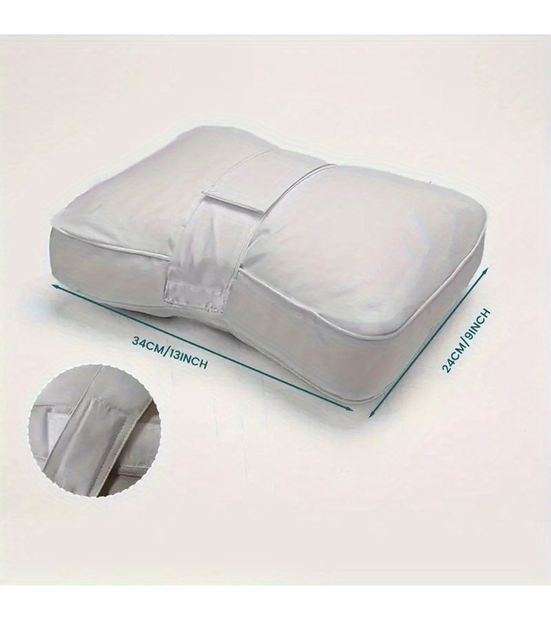 White Plaid Knee Cushion Leg Support Pillow for Side Sleepers with Straps 11.81 by 9.45 by 1.97 Inch - Image 4