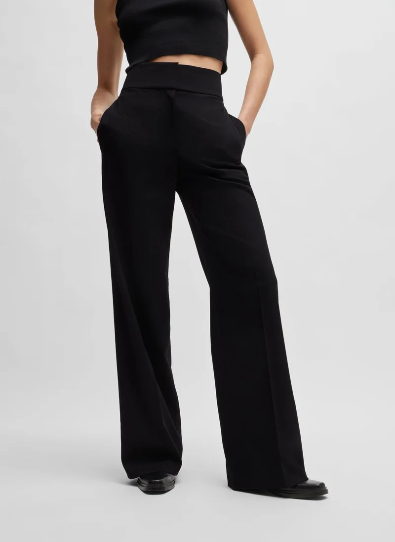 هوجو High-waisted regular-fit trousers with flared leg