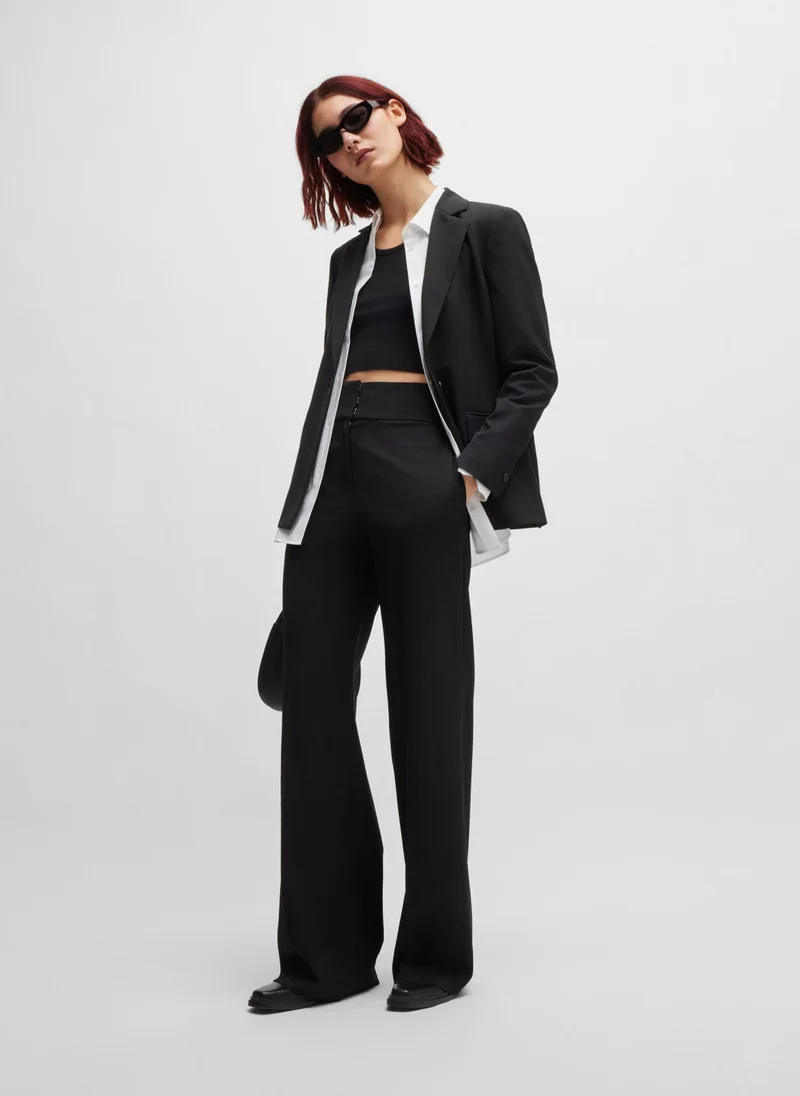 HUGO High-waisted regular-fit trousers with flared leg