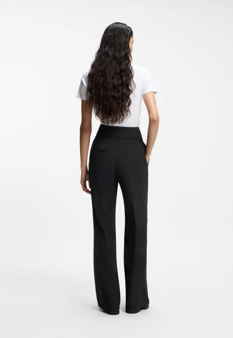 HUGO High-waisted regular-fit trousers with flared leg