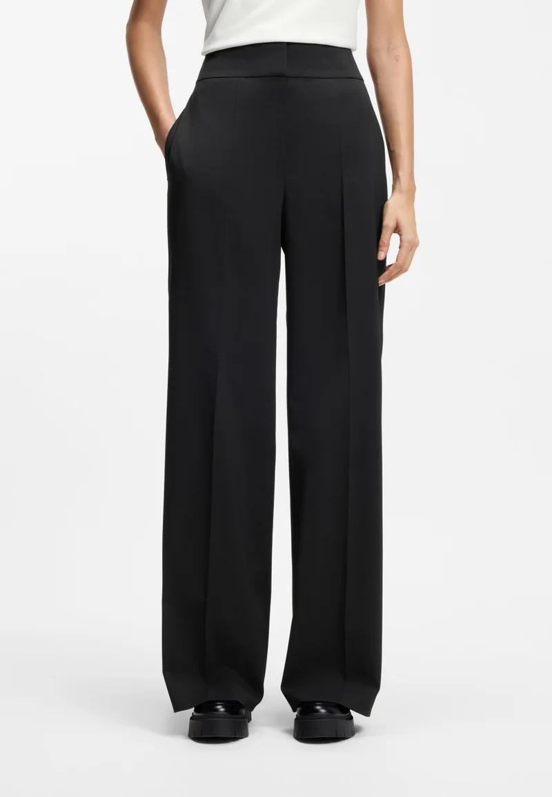 HUGO High-waisted regular-fit trousers with flared leg