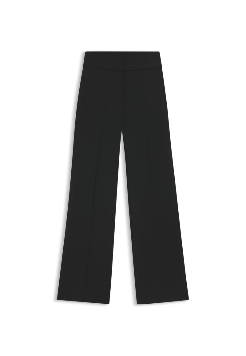 HUGO Black High-waisted regular-fit trousers with flared leg for Women | Best Price UAE