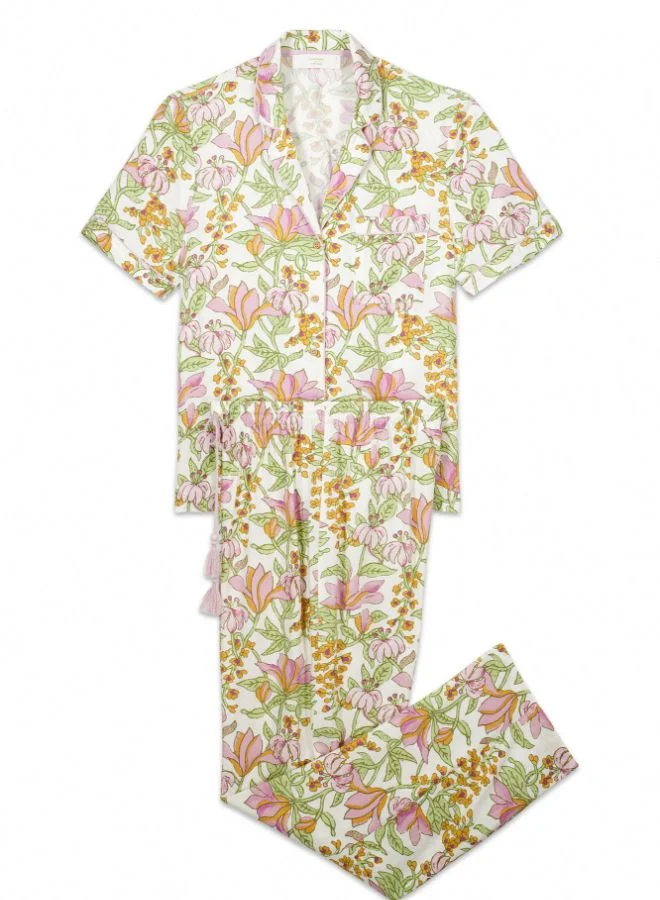 women'secret Viscose classic pyjamas with floral print
