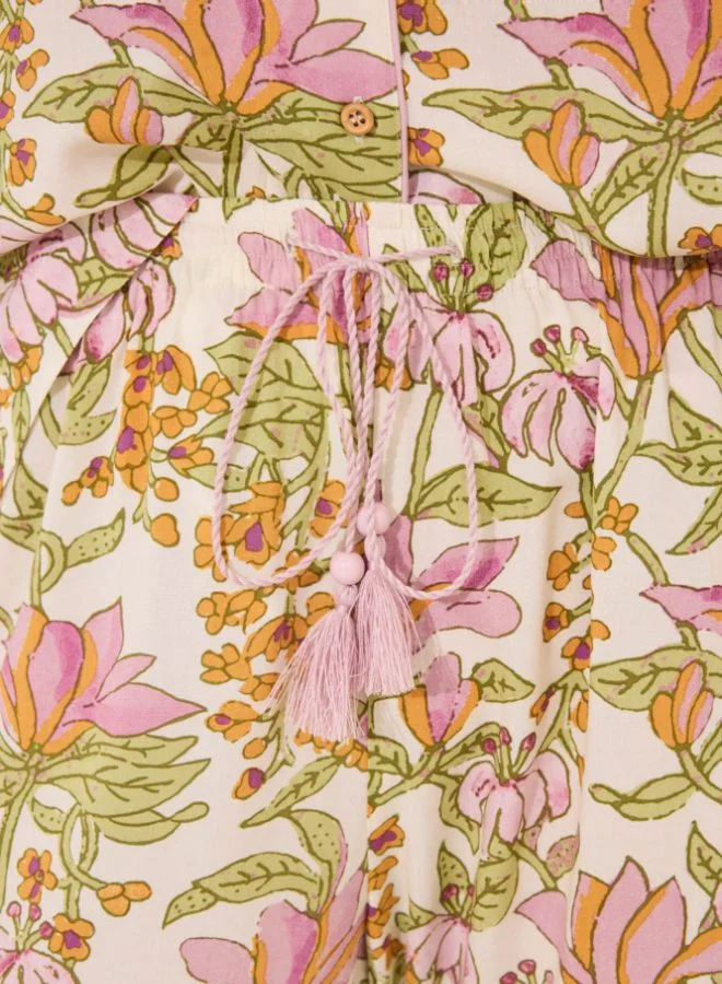 women'secret Viscose classic pyjamas with floral print