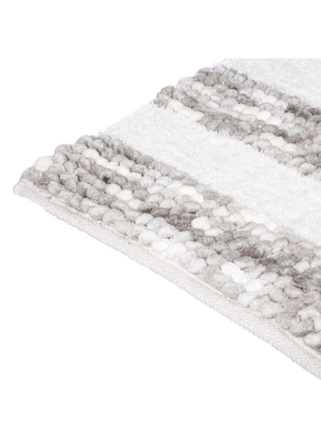 Five Simply Smart Rectangular Thick Bathmat Grey and White 50 x 75 cm 174628B - Image 3