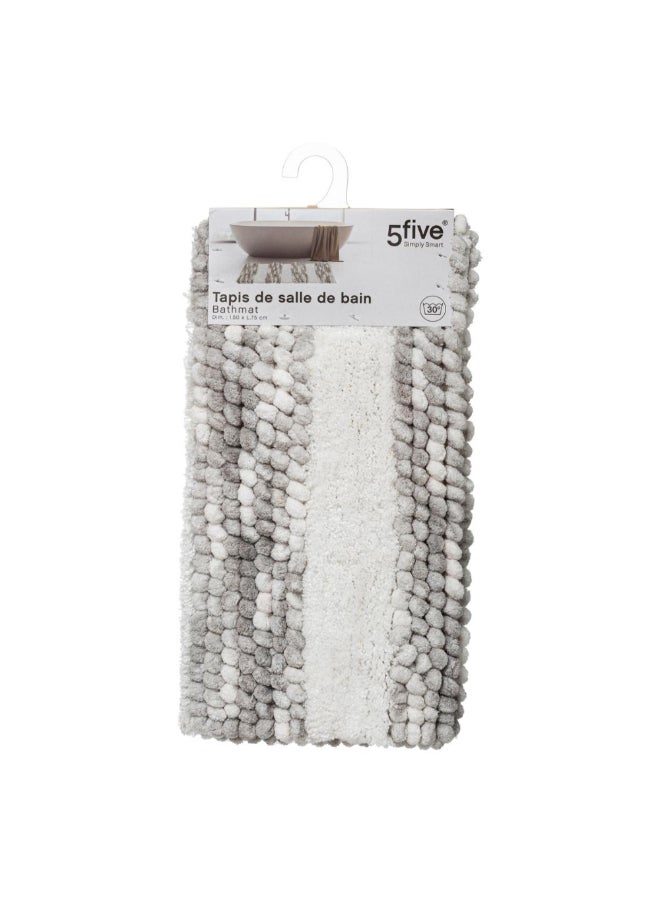 Five Simply Smart Rectangular Thick Bathmat Grey and White 50 x 75 cm 174628B - Image 4