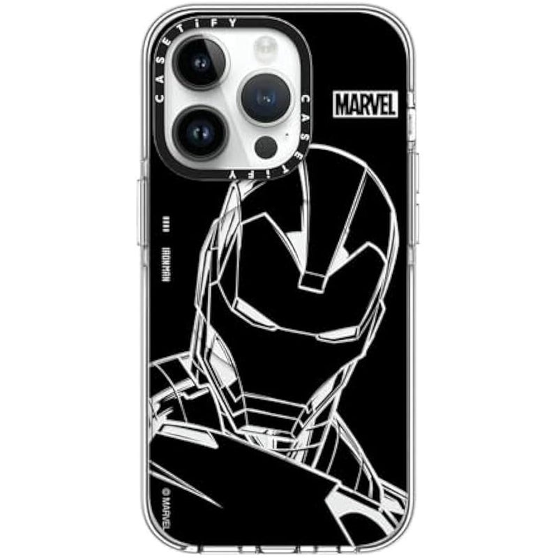 Casetify Clear iPhone 14 Pro Case 【Iron Man Co-Lab/Not Yellowing / 6.6ft Drop Protection/Compatible with Magsafe】 - Iron Man - Black - Clear - Image 1