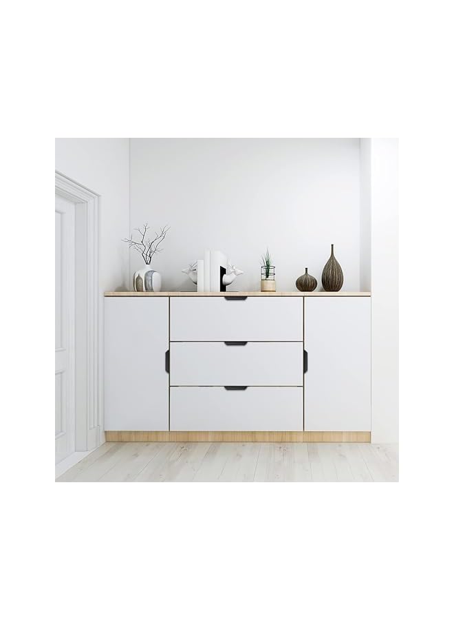 promass 10 Pack Black Edge Finger Pulls for Cabinets 3.15" Kitchen Cabinet Pulls Handles Drawer Pulls Modern Aluminum Concealed Tab Pulls for Closet Door, Matte Black - Image 4